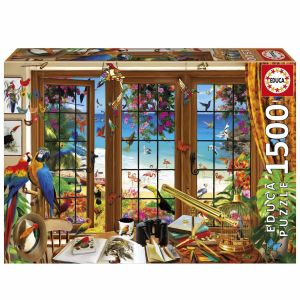 Educa Puzzle 1500 pièces : FENÊTRE D'OBSERVATION DES OISEAUX