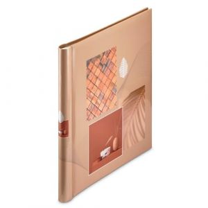 Hama Album Photo Adhésif 28x31cm "Singo II" (40 photos 10x15cm, 20 pages blanches adhésives, DIY Album Scrapbooking, idée cadeau, Couverture Rigide) Terracotta