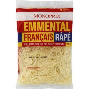 Monoprix Emmental fran&ccedil;ais r&acirc;p&eacute; - Le sachet de 100g