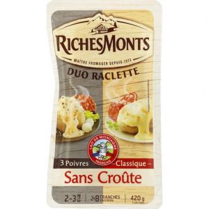 RichesMonts Duo de raclette 3 poivres/classique sans croute