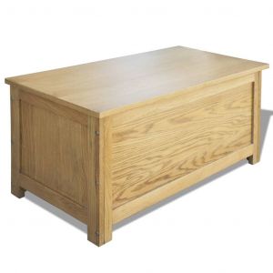 VidaXL Coffre de rangement 90 x 45 x 45 cm Bois de ch&ecirc;ne massif