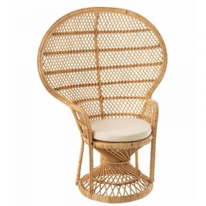 Hellin Fauteuil pomare en rotin avec coussin - TAHITI