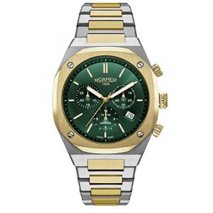 Roamer Stingray 854837 Montre analogique à quartz pour homme, Bicolore/bicolore/vert - 854837 47 75 50, Bracelet