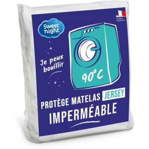 SweetNight Sweet Night - Protège matelas 90x190 cm Imperméable et Micro Respirante Souple et Silencieux Lavable à 90°C - blanc