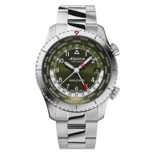 Image de Montre Homme ALPINA Startimer Pilot Quartz Worldtimer AL-255GR4S26B - Bracelet Acier