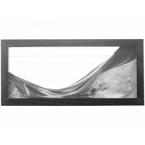 Infactory : Tableau de sable noir et blanc 35 x 16 cm avec cadre en bois