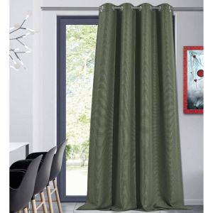 Homestyle Rideau occultant en toile unie Vert Olive 140x260 cm