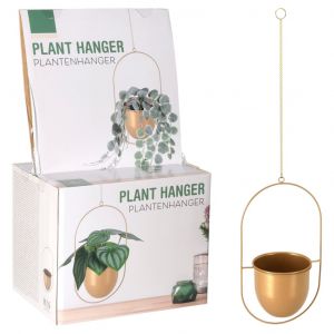 Image de Progarden Pot suspendu pour plantes 20,5x15x39 cm dor&eacute;