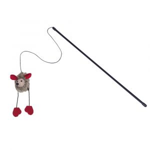 Canne à pêche pour chat avec souris peluche avec sonorité Nobby Pet