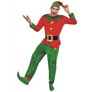 Ptit Clown 1 Costume complet adulte homme en lutin du p&egrave;re No&euml;l taille S/M REF/66565