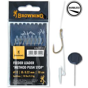Browning Lot de 8 pièces de bas de ligne montés Feeder Leader Method Push Stop