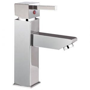 Robinet salle de bain design mitigeur de lavabo chrom&eacute; &agrave; &eacute;conomie d'eau vidage complet