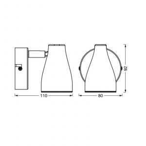 Ledvance Pear spot saillie LED GU10 1 lampe gris