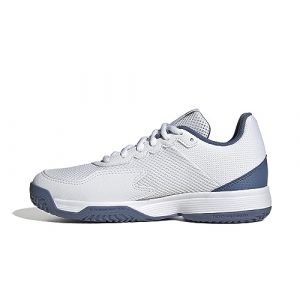 Adidas Courtflash Tennis Shoes-Low, FTWR White/Core Black/Crew Blue, 28 EU