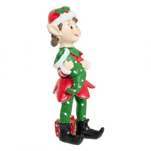 Figurine lutin noël résine 7x5.5x15cm rouge vert - modèle aléatoire - générique 208729