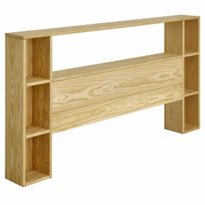 Tete de lit avec rangements Lou Bois naturel 140 cm - Bois naturel