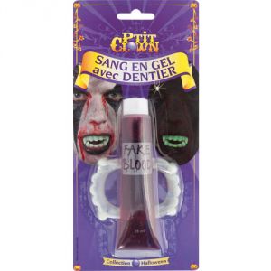 Ptit Clown Sang en gel et dentier de vampire phosphorescent