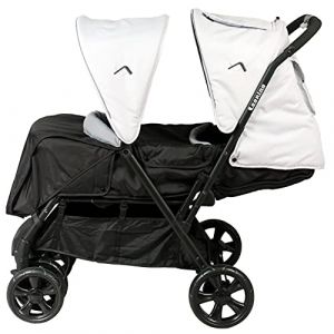 Looping Poussette Double | pour Enfants Rapprochés, Habillage Pluie Inclus | Black