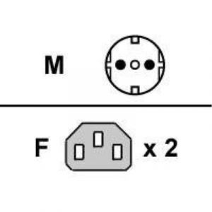 Roline Câble d'alimentation en Y, 1,8 m