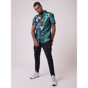 Chemise manches courtes motif tropical Project X Paris