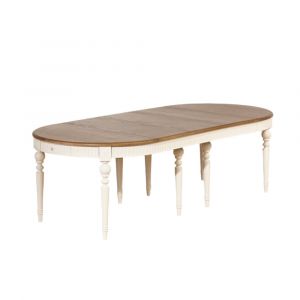 Table ovale en chêne 4 rallonges 14 couverts BERTRAND