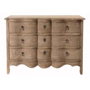 Image de Commode 3 tiroirs Pin vieilli marron L 110 x P 51 x H 81 cm