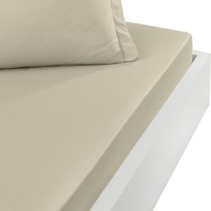 Sensei Maison Drap housse en percale de coton Ficelle 120x190 cm