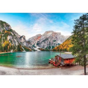 Puzzle adulte 3000 pieces lac de braies italie - collection paysage automne - montagne
