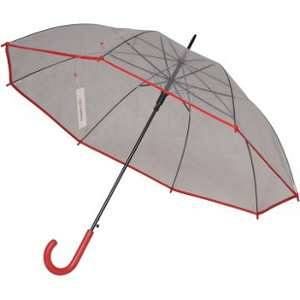 Parapluie transparent cloche automatique Happy Rain liser&eacute; noir