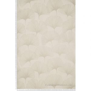 Lutèce Papier peint intissé City Chic feuille ginkgo beige