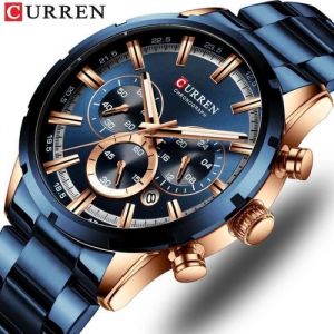 Curren Montre Bracelet - De Luxe - Étanche - Chronographe - Acier Inoxydable