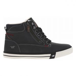 Mustang Baskets montantes noires, fourrées, à semelle vulcanisée, lacets et zip