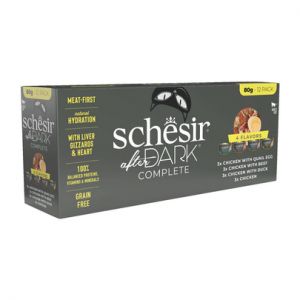 Schesir Nourriture Humide pour Chat After Dark Variety Pack (Lattines12 x 80g)