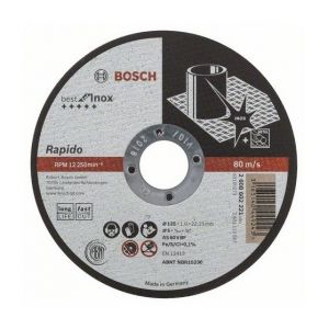 Image de Bosch Disque Expert À Tronçonner À Moyeu Plat Spécial Inox 125X2.5 Mm - 2608602221