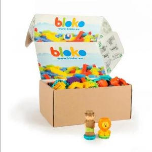 Coffret de construction - BLOKO - JUNGLE - 50 pièces - 2 figurines - Multicolore