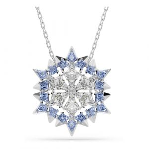 Swarovski Pendentif et broche Magic, Flocon de neige, Bleus, Métal rhodié