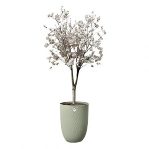 Elho Sereh High 40 - Pot de Fleur - Interieur & Ext&eacute;rieur - Plastique 100% Recycl&eacute; - &Oslash; 39 x H 53.4 cm - Vert/Vert Scandinave