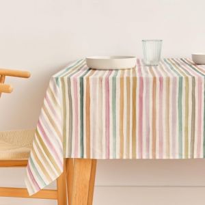 BELUM Nappe Anti-Taches, Taille 180 x 180 cm - Nappe au Toucher Extra Douce, Couleur Multicolore, Nappe 100% fabriquée en Espagne, Tissu 100% Coton Biologique, Nappe modèle Naiara 4-100