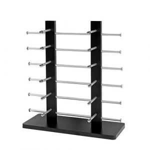 Mendler Porte-lunette Vendee, pr&eacute;sentoir &agrave; lunette pour 12 paires de lunettes, 42x39cm ~ noir