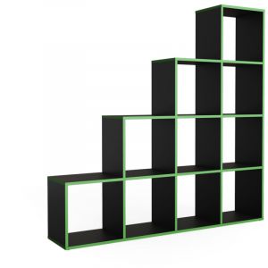 Étagère d'escalier noir/vert 10 compartiments Vicco