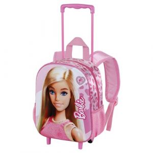 Karactermania Barbie Fashion-Sac &agrave; Dos 3D &agrave; roulettes Petit, Rose, 26 x 34 cm, Capacit&eacute; 12,5 L