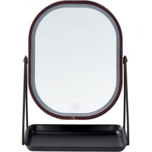 Beliani Miroir de table en métal rose doré 32x24