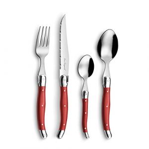 Lou laguiole Rustic Coffret 24 pi&egrave;ces Rouge