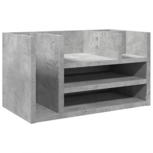 VidaXL Organisateur de bureau gris béton 44,5x24x25 cm bois ingénierie
