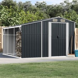 VidaXL Abri de jardin anthracite 277x279x179 cm acier galvanis&eacute;