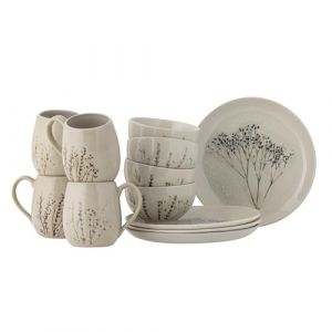 Bloomingville Bea Set de 4 x 3 articles pour petit-déjeuner, naturel, en faïence, C : P 10 x H 10,5 / l : 11,5 x H 6 / P : T21 x H2