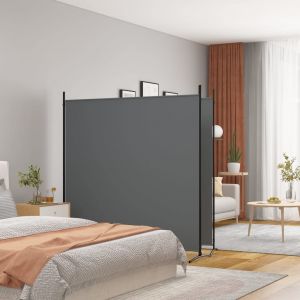 VidaXL Cloison de s&eacute;paration 2 panneaux Anthracite 348x180 cm Tissu