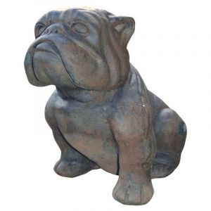 Jardinex - Statue jardin Bulldog 45 cm - Gris anthracite 45 cm
