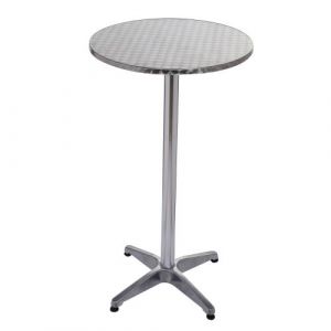 Image de Homcom Table de bar 2 niveaux de hauteur plateau m&eacute;tal