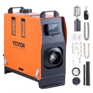 VEVOR Chauffage Diesel Tout-en-Un Portable 12 V 8 kW 0,16-0,62 L/h R&eacute;chauffeur d'Air Diesel 8-36 ℃ R&eacute;glable 20-25 m&sup2; Contr&ocirc;le Intelligente LCD T&eacute;l&eacute;commande R&eacute;servoir 5 L pour Bateau RV Auto Int&eacute;rieur